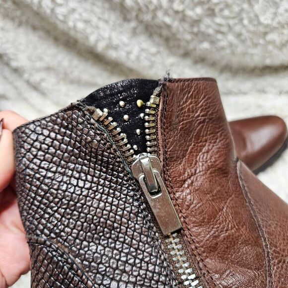 Earthies Sintra 2 Brown Leather Ankle Boots sz 9 - Picture 4 of 8